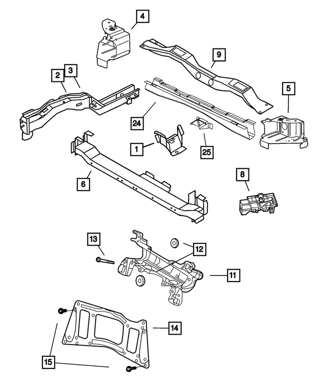 4860530AB - Frames and Bumpers: Front Side Rail To Sill Reinforcement, Right for Mopar Image image