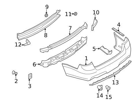 Bumper & Components - Rear for 2007 Saab 9-5 #0