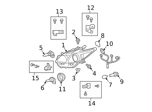 Headlamp Components for 2015 Toyota Prius #0
