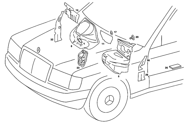 2016800025 - Panelling: Insulation for Mercedes-Benz: 190D, 190E Image image