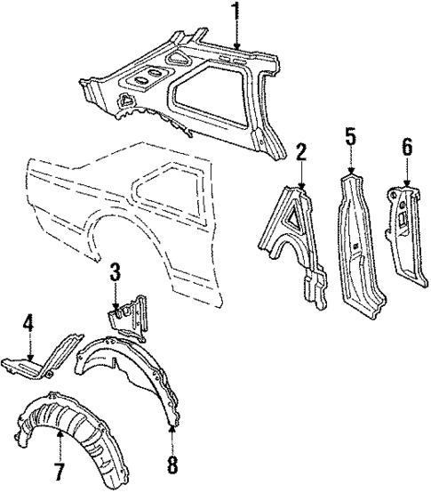 Inner Structure & Rails for 1987 Lincoln Mark VII #0