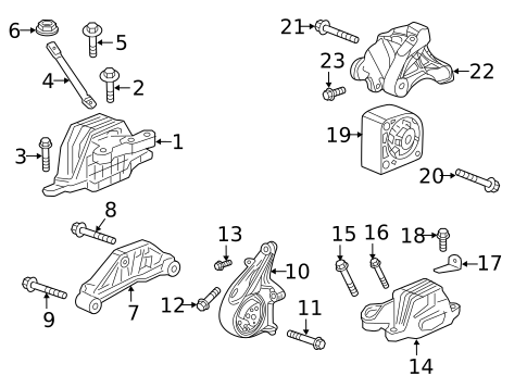 Engine & Trans Mounting for 2020 Buick Regal Sportback #0