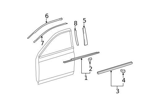 Exterior Trim - Front Door for 2008 Toyota Avalon #0