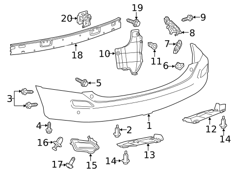 Bumper & Components - Rear for 2014 Toyota RAV4 #0