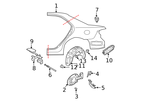 Quarter Panel & Components for 2005 Mazda 6 #1