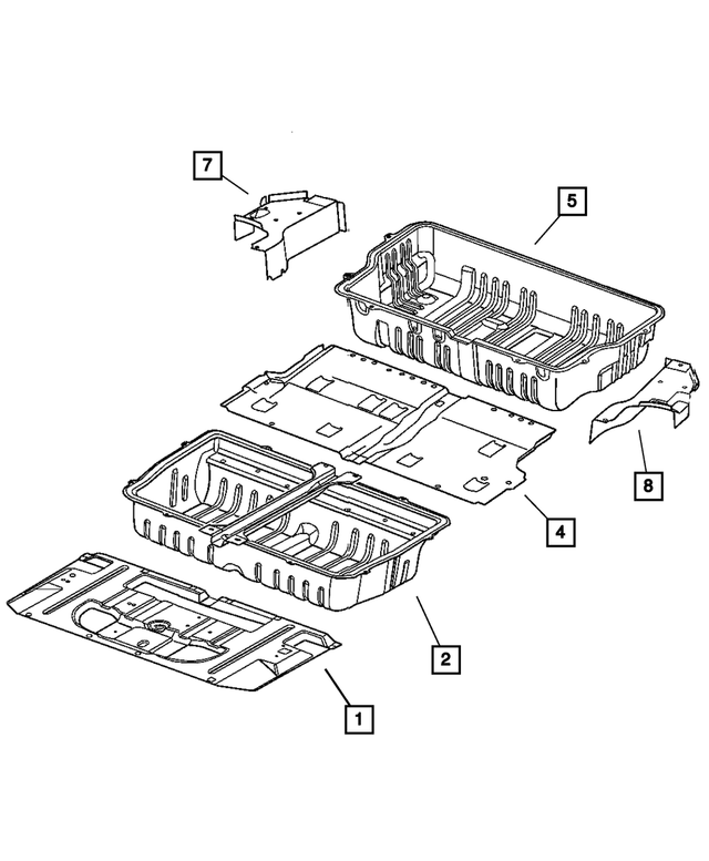 5109072AK - Body Sheet Metal Except Doors: Rear Floor Pan Panel for Mopar Image