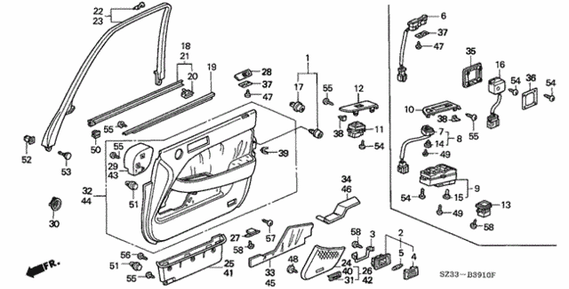 Front Door Lining for 1999 Acura RL #0