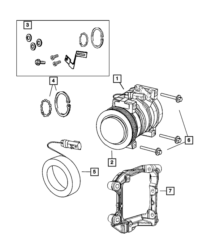 5264454 - Air Conditioning &amp; Heater: A/c Clutch Snap Ring Kit for Mopar Image