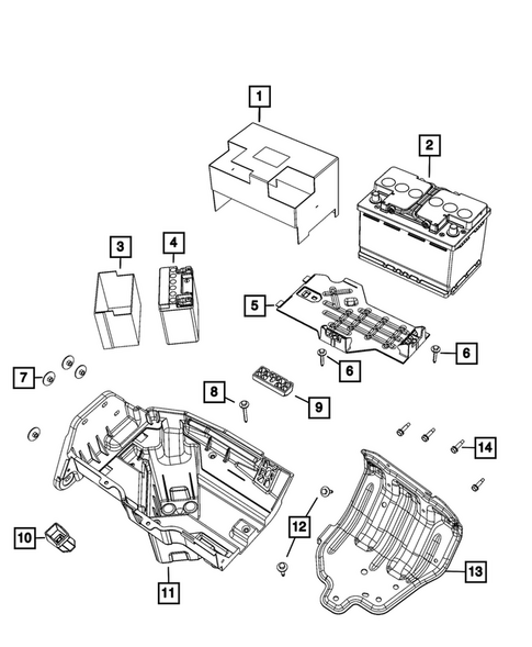 Battery, Battery Tray and Cables for 2026 Jeep Gladiator #3