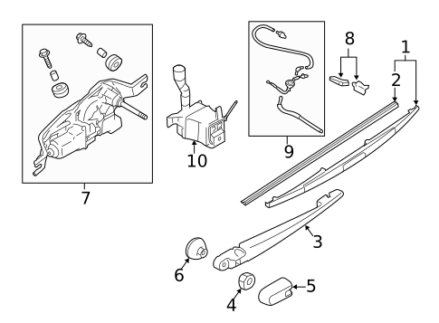 Wiper & Washer Components for 2008 Subaru Impreza #1
