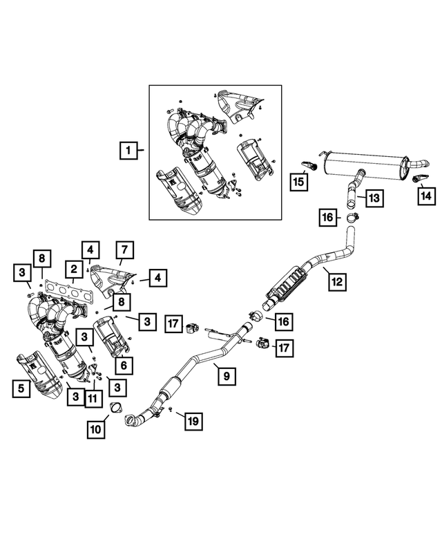 68286398AC - : Exhaust Muffler And Tailpipe for Mopar Image