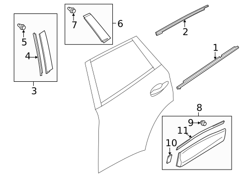 Exterior Trim - Rear Door for 2014 Mazda CX-5 #0