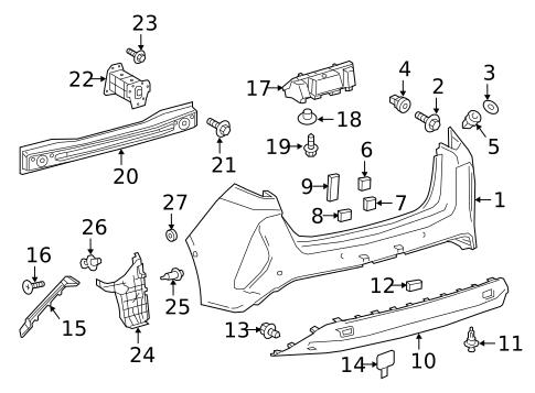 Bumper & Components - Rear for 2020 Toyota Prius Prime #0