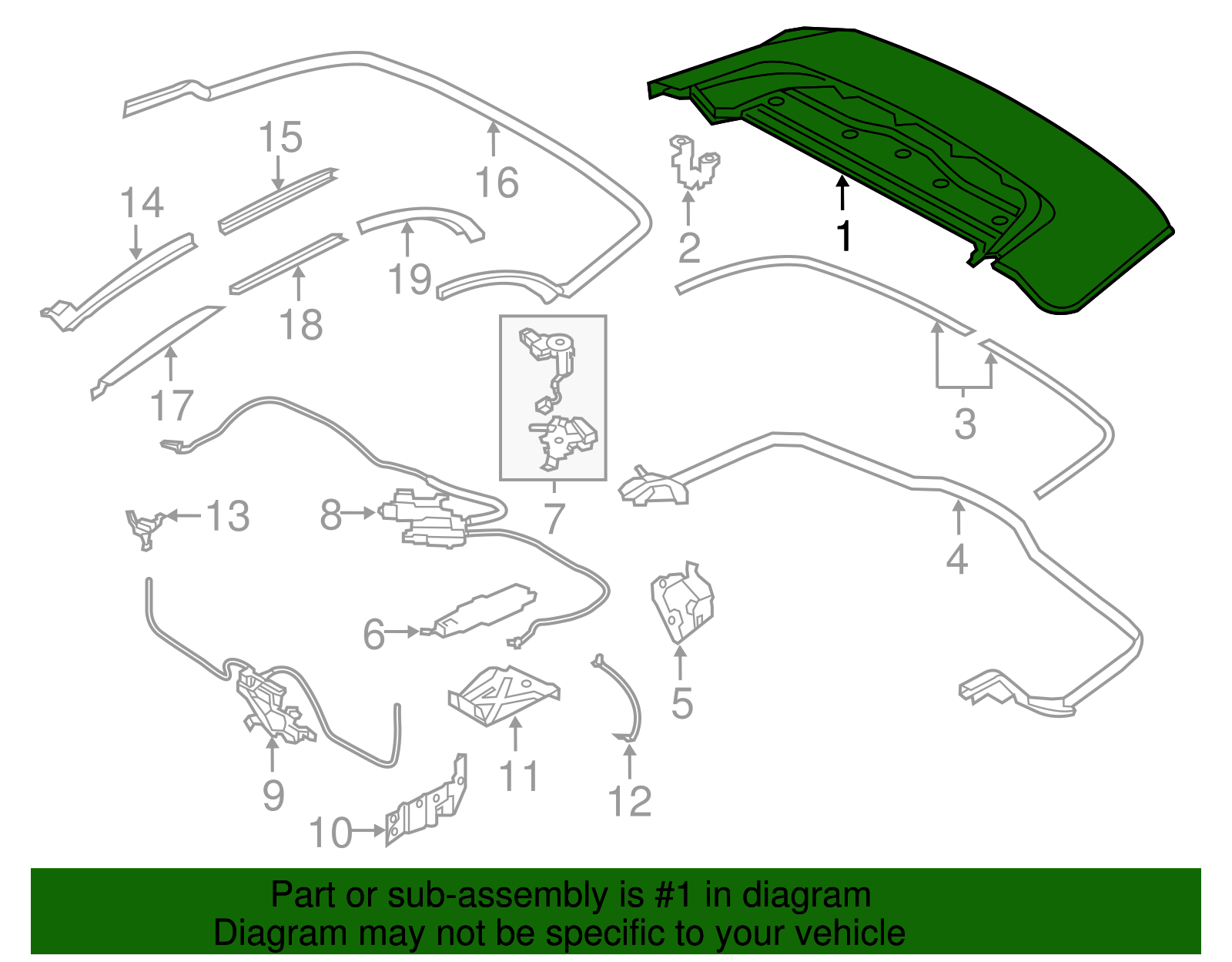 Convertible Top Stowage Compartment Lid - Nissan (K720B-1GRMA)