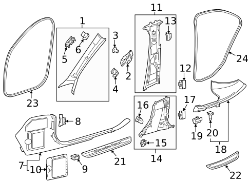 Interior Trim - Pillars for 2021 Mercedes-Benz E63 AMG S #1