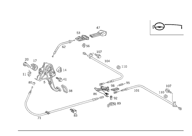 2024203285 - : Brake Cable for Mercedes-Benz Image