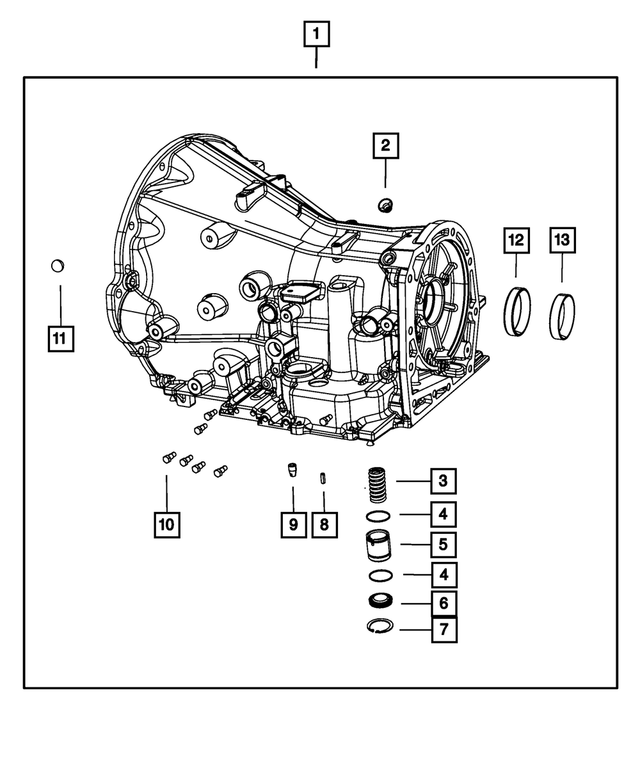 68003762AA - 42RLE; 4-Speed; Automatic Transmission: Transmission Case for Mopar Image