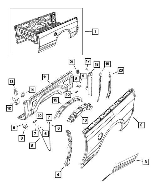 Pick-up Box and Fuel Filler Door for 2018 Ram 2500 #2