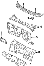 K01850735 - Body: Cowl Grille for Kia: Sportage Image