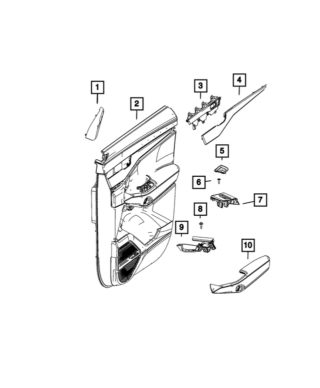 7LV275B3AD - : Front Door Trim Panel, Left for Mopar Image