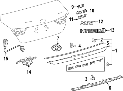Exterior Trim - Trunk for 2020 Toyota Camry #0