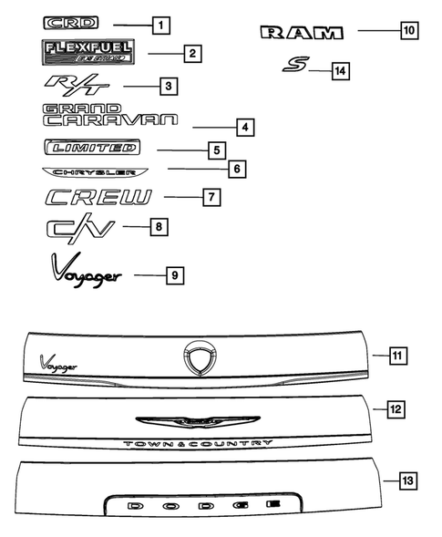Nameplates for 2013 Dodge Grand Caravan #0