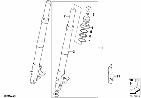Telescopic Forks, Telelever for 2009 BMW-Motorrad HP2 Sport #0