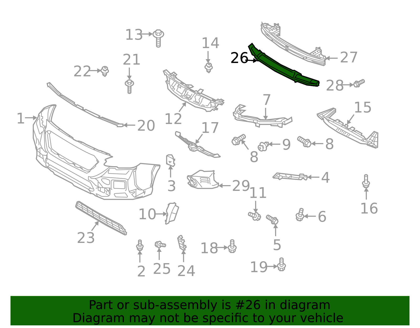 2022-2025 Subaru Outback Energy Absorber 57705AN01A | Subaru Parts Store