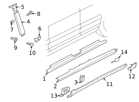 Exterior Trim - Pillars for 2002 Audi A6 Quattro #0