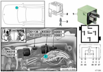 61368373700 - Vehicle Electrical System: Relay, Make Contact, White Green for BMW Image