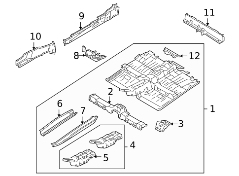 Floor & Rails for 2013 Ford Transit Connect #0