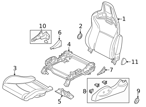 Driver Seat Components for 2017 Nissan 370Z #2