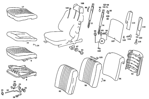 Front Seat and Headrest for 1984 Mercedes-Benz 380SL #1