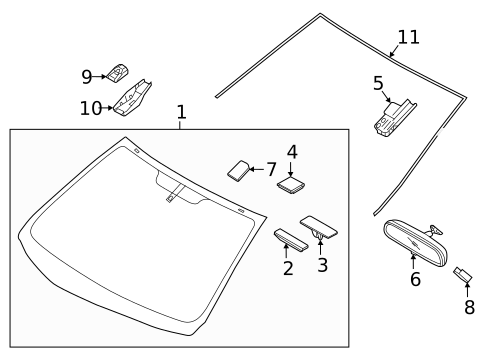 Glass - Windshield for 2021 Hyundai Ioniq #0