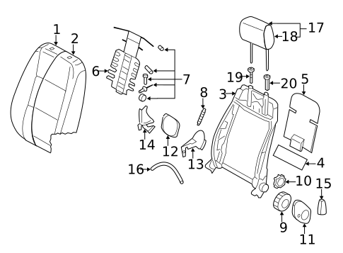 Rear Seat Components for 2013 Volkswagen Jetta #4