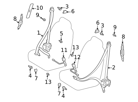 Front Seat Belts for 2006 Scion xA #0