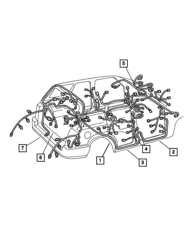 56050061AE - Electrical: Body Wiring, Right for Mopar Image