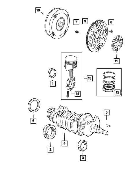 Crankshaft, Piston, and Drive Plate for 2001 Dodge Caravan #0