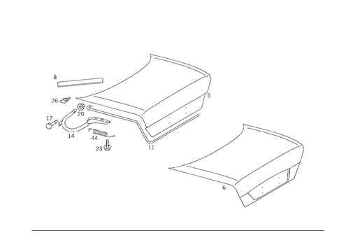 Trunk Lid for 1993 Mercedes-Benz 300E #2
