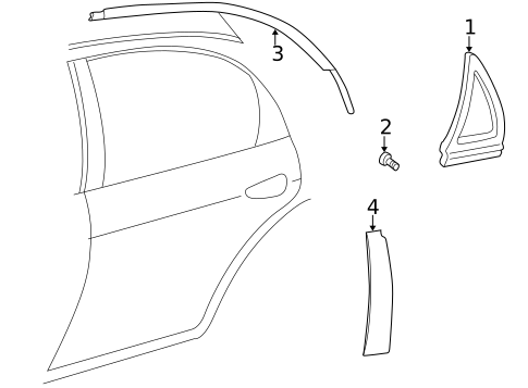 Exterior Trim - Rear Door for 2002 Kia Spectra #0