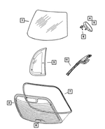 5066113AA - Body Sheet Metal Except Doors: Shipping Assembly - 10 Lite Glass Windshield for Mopar Image