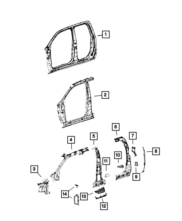 68309241AB - Body Sheet Metal Except Doors: Body Side Aperture Extension, Left for Mopar Image