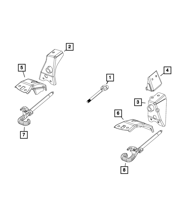 68446407AA - : Tow Hook Bracket, US for Mopar Image