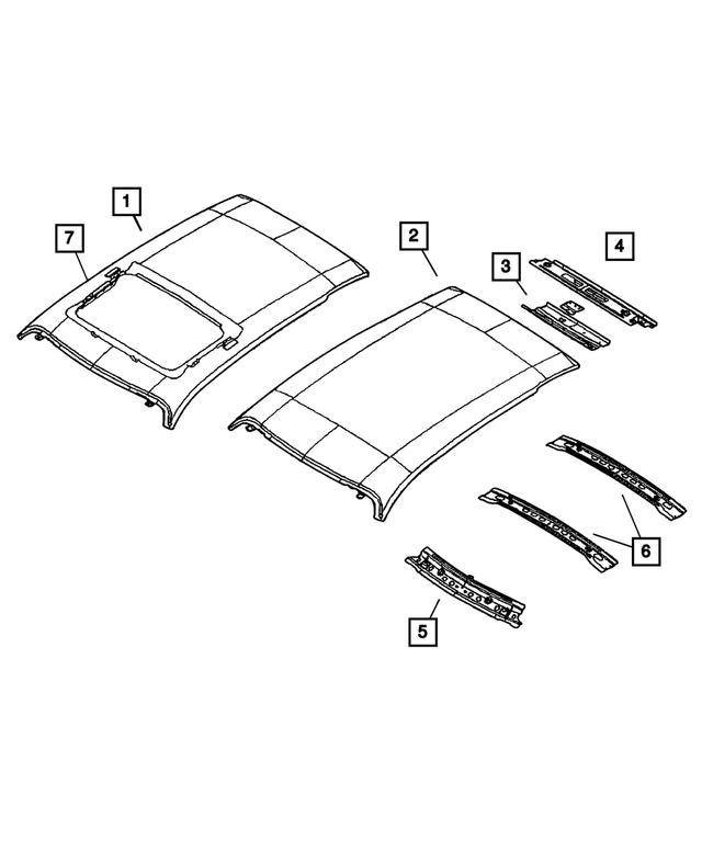 « 4724525AC – Body Sheet Metal Except Doors : Toit Ouvrant Toit pour Mopar Image »