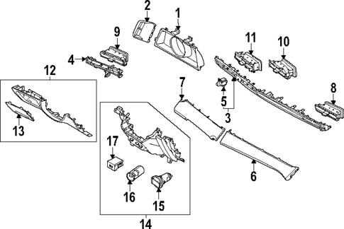 Instrument Panel Components for 2021 Hyundai Elantra #0