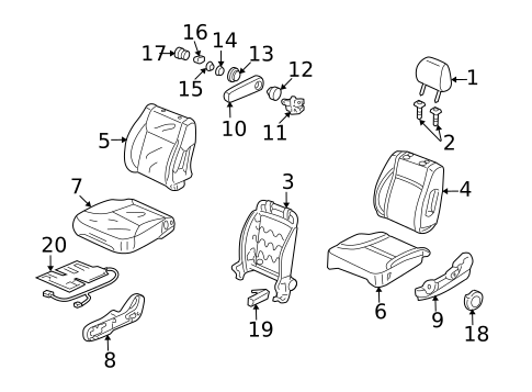 Front Seat Components for 2002 Honda CR-V #0