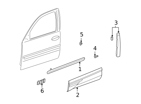 Exterior Trim - Front Door for 2005 Pontiac Bonneville #0