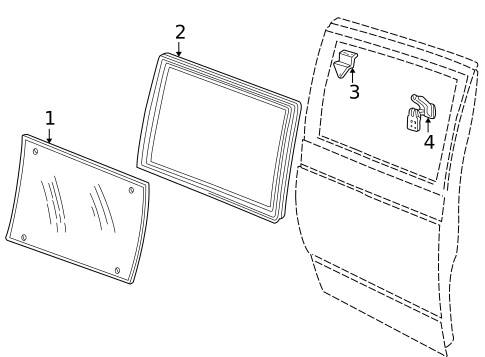 Glass - Side Door for 1985 GMC Safari #0