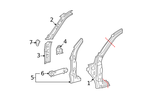 Hinge Pillar for 2004 Toyota Tundra #0