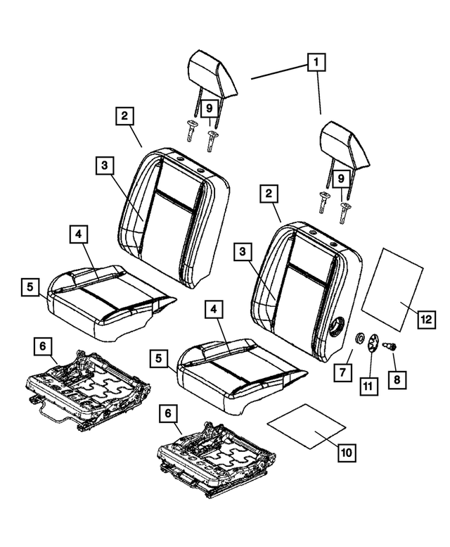 1DK911D5AA - Interior Trim: Front Headrest for Mopar Image
